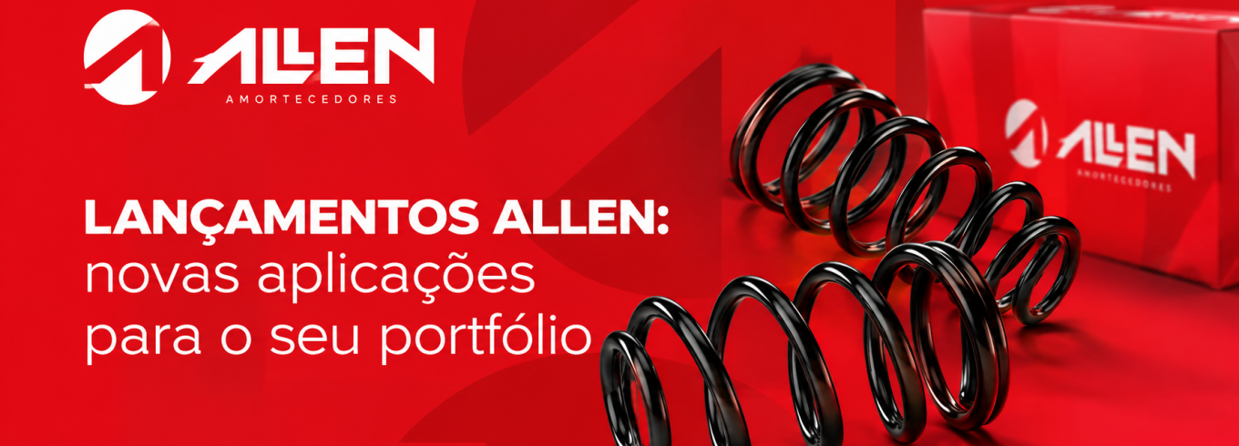 lançamentos Allen, novas aplicações Allen, amortecedores Allen, pivôs Allen, bieletas Allen, braço de suspensão Allen, peças de suspensão, portfólio de autopeças, aftermarket automotivo, reposição automotiva, aplicações automotivas, estoque de autopeças, distribuidor de autopeças, loja de autopeças, ISAPA Auto