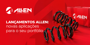 lançamentos Allen, novas aplicações Allen, amortecedores Allen, pivôs Allen, bieletas Allen, braço de suspensão Allen, peças de suspensão, portfólio de autopeças, aftermarket automotivo, reposição automotiva, aplicações automotivas, estoque de autopeças, distribuidor de autopeças, loja de autopeças, ISAPA Auto
